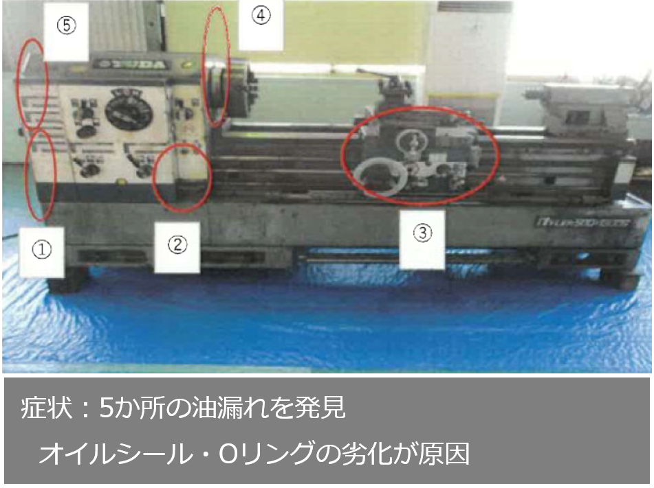 津田製作所製　旋盤：MYLERシリーズ　油漏れ修理